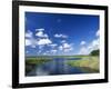 View from Riverbank of White Clouds and Blue Sky, Myakka River State Park, Near Sarasota, USA-Ruth Tomlinson-Framed Photographic Print