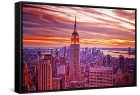 View from Rockefeller Center Towards Lower Manhattan in the Even-Sabine Jacobs-Framed Stretched Canvas