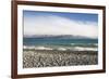 View from rocky shoreline across the stormy waters of Lake Pukaki, near Twizel, Mackenzie district,-Ruth Tomlinson-Framed Photographic Print