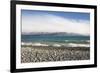 View from rocky shoreline across the stormy waters of Lake Pukaki, near Twizel, Mackenzie district,-Ruth Tomlinson-Framed Photographic Print