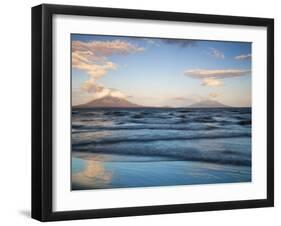 View from San Jorge of Conception and Maderas Volcanoes, Ometepe Island, Nicaragua-Jane Sweeney-Framed Photographic Print