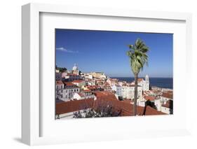 View from Santa Luzia viewpoint over Alfama district to Tejo River, Lisbon, Portugal, Europe-Markus Lange-Framed Photographic Print