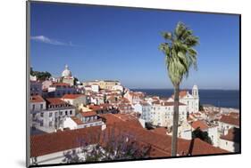 View from Santa Luzia viewpoint over Alfama district to Tejo River, Lisbon, Portugal, Europe-Markus Lange-Mounted Photographic Print