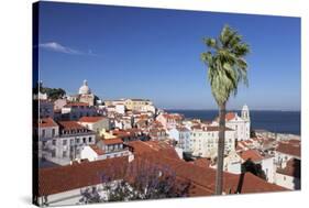 View from Santa Luzia viewpoint over Alfama district to Tejo River, Lisbon, Portugal, Europe-Markus Lange-Stretched Canvas