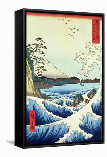 View from Satta Suruga Province-Ando Hiroshige-Framed Stretched Canvas