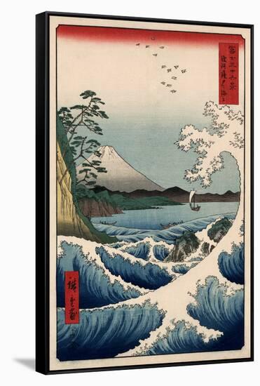 View from Satta Suruga-Ando Hiroshige-Framed Stretched Canvas