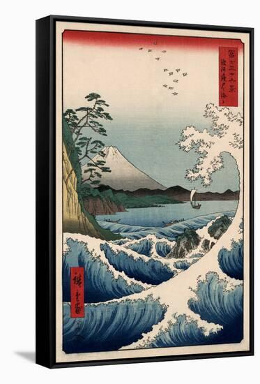 View from Satta Suruga-Ando Hiroshige-Framed Stretched Canvas