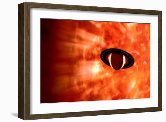 View from Saturn If Our Sun Were Replaced by Vy Canis Majoris-null-Framed Premium Giclee Print