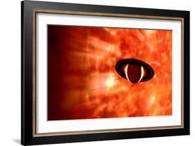 View from Saturn If Our Sun Were Replaced by Vy Canis Majoris-null-Framed Art Print