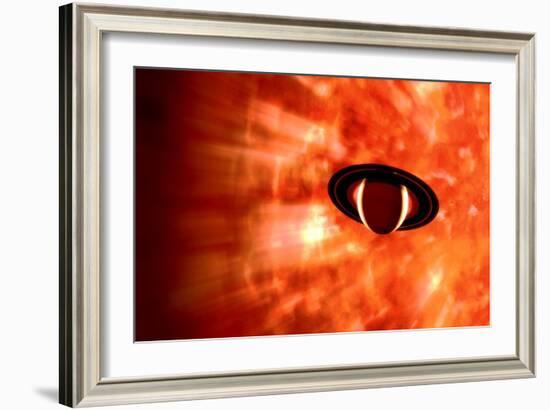 View from Saturn If Our Sun Were Replaced by Vy Canis Majoris-null-Framed Art Print