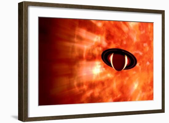 View from Saturn If Our Sun Were Replaced by Vy Canis Majoris-null-Framed Art Print