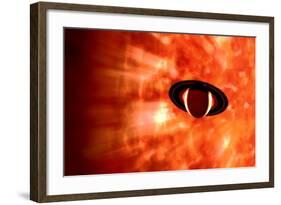 View from Saturn If Our Sun Were Replaced by Vy Canis Majoris-null-Framed Art Print