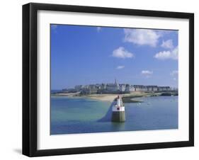 View from Sea to the Walled Town (Intra Muros), St. Malo, Ille-Et-Vilaine, Brittany, France, Europe-Ruth Tomlinson-Framed Premium Photographic Print