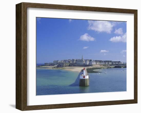 View from Sea to the Walled Town (Intra Muros), St. Malo, Ille-Et-Vilaine, Brittany, France, Europe-Ruth Tomlinson-Framed Photographic Print