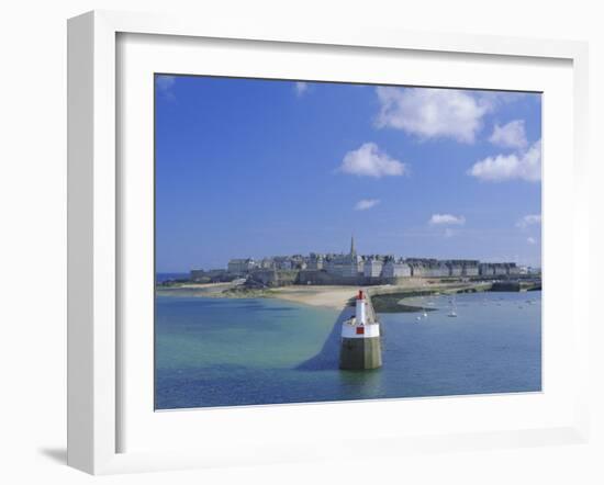 View from Sea to the Walled Town (Intra Muros), St. Malo, Ille-Et-Vilaine, Brittany, France, Europe-Ruth Tomlinson-Framed Photographic Print