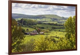 View from Shaftesbury over Cranborne Chase Area of Outstanding Natural Beauty-Stuart Black-Framed Photographic Print