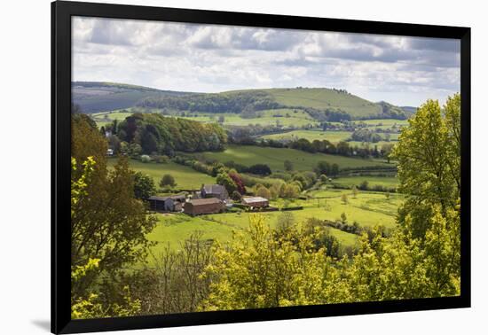 View from Shaftesbury over Cranborne Chase Area of Outstanding Natural Beauty-Stuart Black-Framed Photographic Print