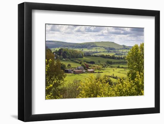 View from Shaftesbury over Cranborne Chase Area of Outstanding Natural Beauty-Stuart Black-Framed Photographic Print