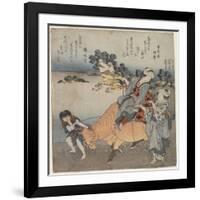 View from Shichiri-Ga-Hama, 1820-1834-Katsushika Hokusai-Framed Giclee Print