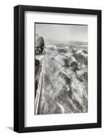 View From Side of Ocean Liner Queen Elizabeth While Crossing the Atlantic-Alfred Eisenstaedt-Framed Photographic Print