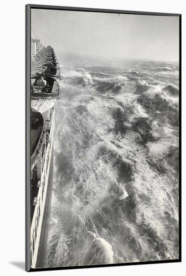 View From Side of Ocean Liner Queen Elizabeth While Crossing the Atlantic-Alfred Eisenstaedt-Mounted Photographic Print