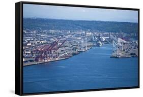 View from Space Needle to Dock Area, Seattle-Nosnibor137-Framed Stretched Canvas