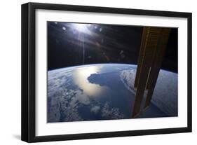 View from Space of a Setting Sun Above Part of Southwestern Australia-null-Framed Photographic Print