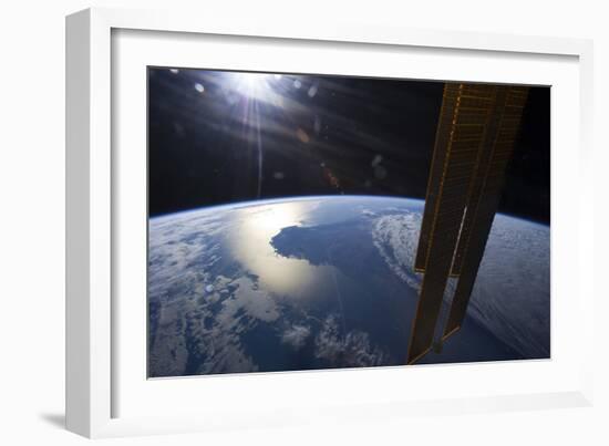 View from Space of a Setting Sun Above Part of Southwestern Australia-null-Framed Photographic Print