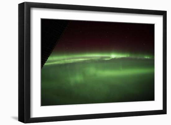 View from Space of an Aurora Borealis on Planet Earth-null-Framed Photographic Print