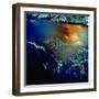 View from Space of Golden Glow over Indian Ocean Created by Pollution-null-Framed Photographic Print