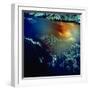 View from Space of Golden Glow over Indian Ocean Created by Pollution-null-Framed Photographic Print