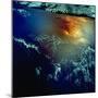 View from Space of Golden Glow over Indian Ocean Created by Pollution-null-Mounted Photographic Print