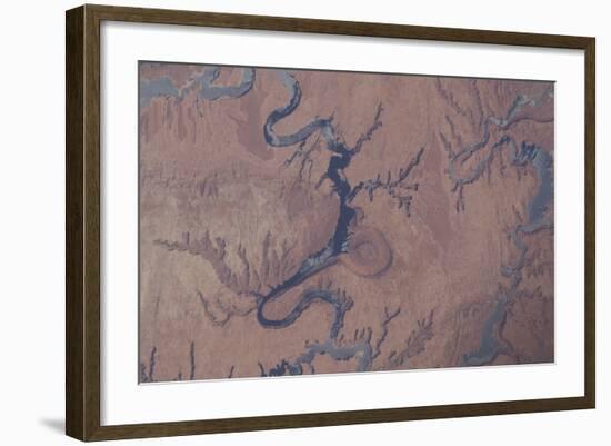 View from Space of Lake Powell and the Rincon in Utah-null-Framed Photographic Print