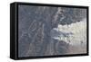 View from Space of the Fontenelle Fire Burning in Wyoming-null-Framed Stretched Canvas