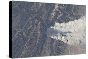 View from Space of the Fontenelle Fire Burning in Wyoming-null-Stretched Canvas