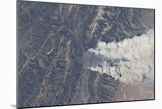 View from Space of the Fontenelle Fire Burning in Wyoming-null-Mounted Photographic Print