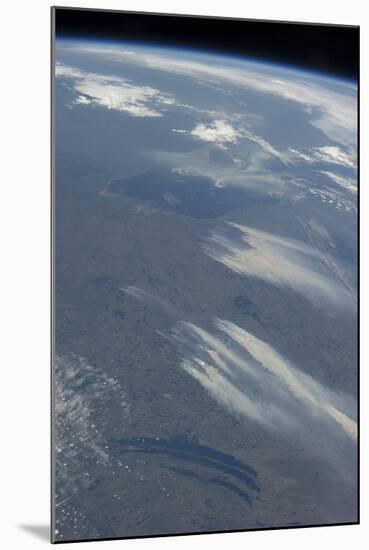 View from Space of the Wildfires Southeast of James Bay in Quebec, Canada-null-Mounted Photographic Print