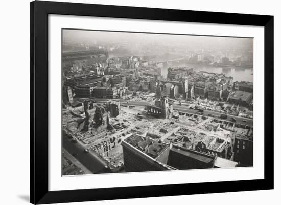 View from St Paul's Cathedral Towards Southwark Bridge, London, World War II, 1942-null-Framed Photographic Print