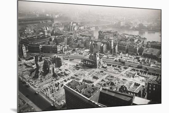 View from St Paul's Cathedral Towards Southwark Bridge, London, World War II, 1942-null-Mounted Photographic Print