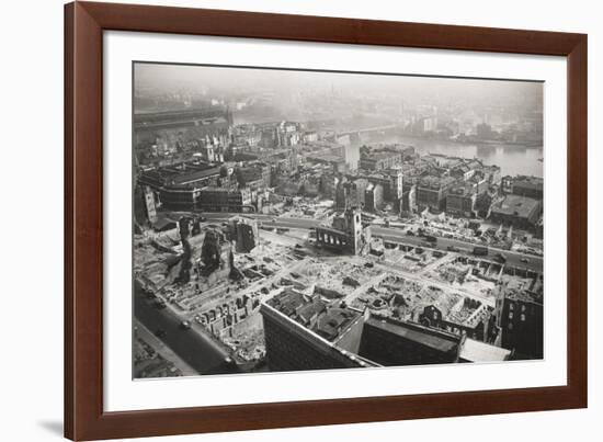 View from St Paul's Cathedral Towards Southwark Bridge, London, World War II, 1942-null-Framed Photographic Print