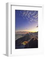 View from Sugar Loaf Mountain to Rio at Night,Rio De Janeiro, Brazil, South America-Christian Heeb-Framed Photographic Print