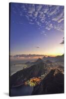 View from Sugar Loaf Mountain to Rio at Night,Rio De Janeiro, Brazil, South America-Christian Heeb-Stretched Canvas