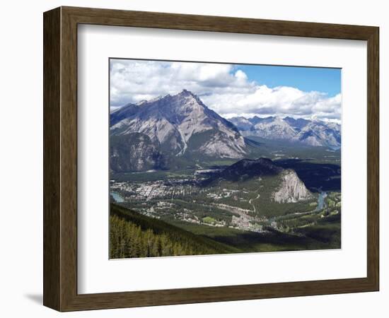 View from Sulphur Mountain to Banff, Banff National Park, UNESCO World Heritage Site, Alberta, Rock-Hans Peter Merten-Framed Photographic Print