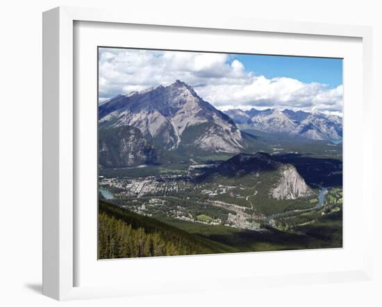 View from Sulphur Mountain to Banff, Banff National Park, UNESCO World Heritage Site, Alberta, Rock-Hans Peter Merten-Framed Photographic Print