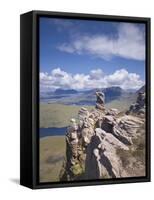 View from Summit of Sgorr Tuath, Sandstone Pinnacles, Assynt Mountains, Highland, Scotland, UK-Joe Cornish-Framed Stretched Canvas