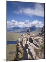 View from Summit of Sgorr Tuath, Sandstone Pinnacles, Assynt Mountains, Highland, Scotland, UK-Joe Cornish-Mounted Photographic Print