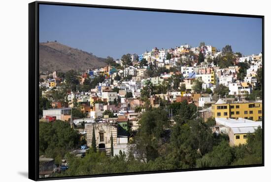 View from Templo de San Diego, distant view of the city, Guanajuato, Mexico, North America-Peter Groenendijk-Framed Stretched Canvas