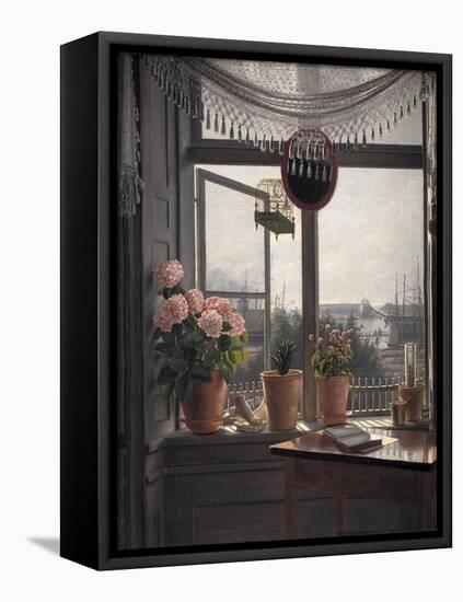 View from the artist's room, c.1825-Martinus Rorbye-Framed Stretched Canvas