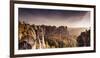 View from the Bastei Bridge to 'Gansfelsen'-Jorg Simanowski-Framed Photographic Print