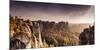 View from the Bastei Bridge to 'Gansfelsen'-Jorg Simanowski-Mounted Photographic Print